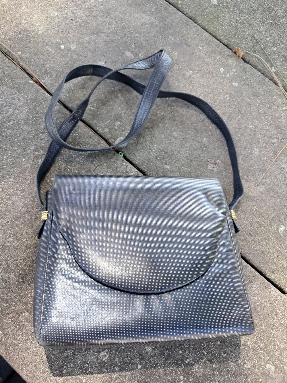 Bally Black Textured Leather Crossbody Bag